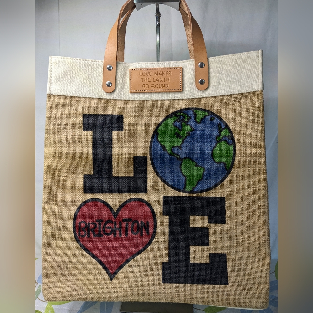 Brighton Love The Earth, Earth Day Woven Tote W/ Leather Trim 🌎